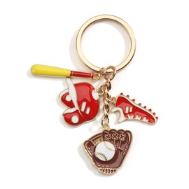 Tranbath Creative Sports Style Keychain with Baseball Glove and Shoe Charms, Friendship Keyring Gifts for Good Friends and Women, Unique Travel Accessories, Holiday Small Gifts