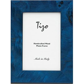 Tizo 4" X 6" Blue Smokey Wooden Frame, Made in Italy