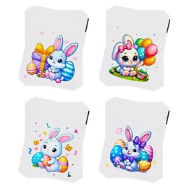 Jagrove 100PCS Cellophane Bags 4X4 Inch Clear Self Sealing Goodie Candy Cookie Snack Treat Bags for Easter Party Supplies Bakery