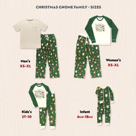 Lazy One Merry & Bright Matching Family Pajamas, Gnome Matching Christmas PJs for Family Including Baby, Kids, Teens, Adults