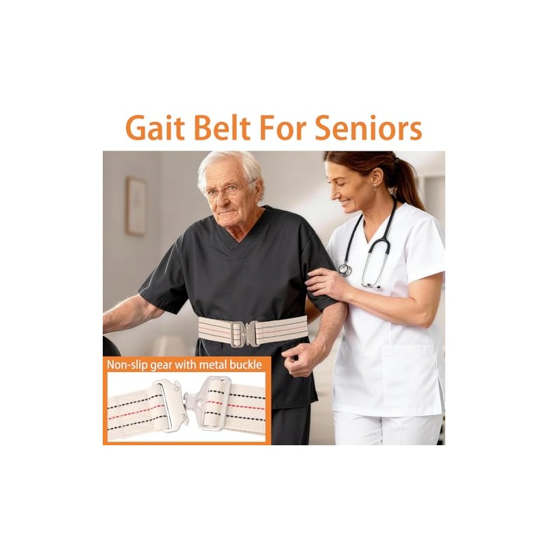 Upgraded Transfer and Gait Belt with Alloy Buckle - 60
