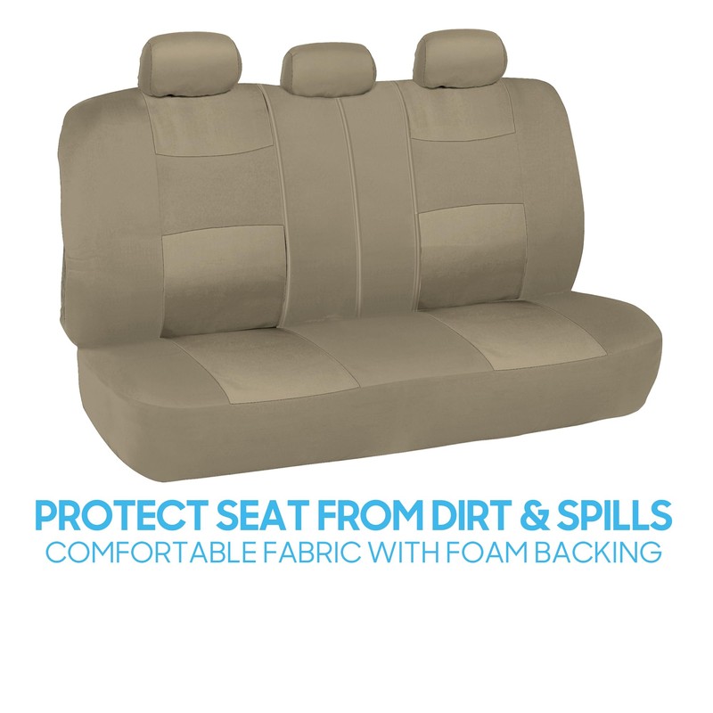 BDK OS-309-AB Tan Trim Black Car Seat Covers Full 9