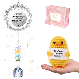 Thanks You Gifts, Teacher Appreciation Gift Thank You Gifts for Women Trendy Stuff Mothers Day Sun Catcher Suncatchers for Windows Hanging Postive Duck Gratitude Present
