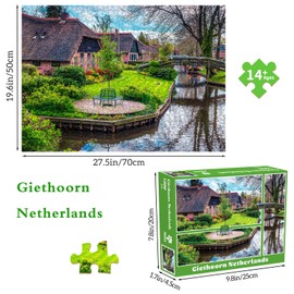 Puzzle 1000 Pieces, Adult Puzzle, A Challenging Puzzle, Puzzle Games for the Whole Family, Gifts for Women, Gifts for Men, Theme: Giethoorn Netherlands