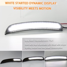 ZDEERAOTO White LED Front & Rear Fender Side Marker Lights Kit for Chrysler 300 2015-2024,Smoked & White Lens Side Bumper Marker Lamps,4pcs (White)