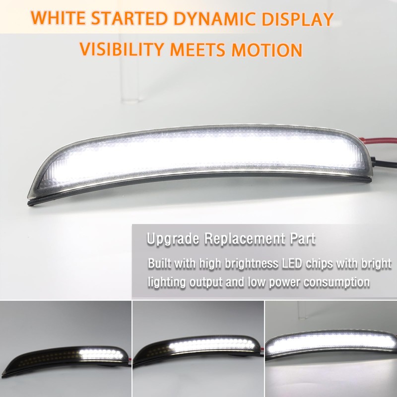ZDEERAOTO White LED Front & Rear Fender Side Marker Lights