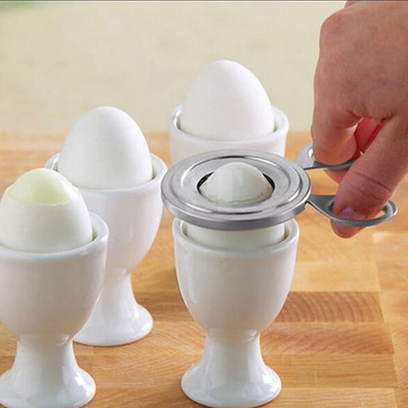 Acxico 2 pcs Kitchen Stainless Cooked Boiled Egg Cutter Scissors