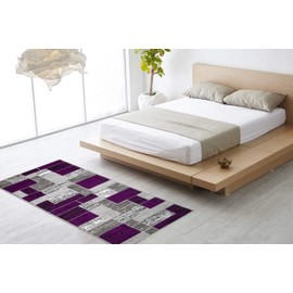 L'Baiet Verena Purple Grey Graphic Geometric Color Block Mid-Century Modern Indoor 5' x 7' Area Rug