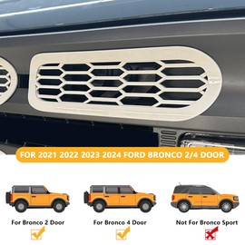 RERPRO Front Grill Inserts Cover Trims Mesh Grille Frame Kit Compatible with 2021 2022 2023 2024 2025 New Ford Bronco 2/4 Door Exterior Decoration Accessories Protection Decor Decal, 6Pcs White