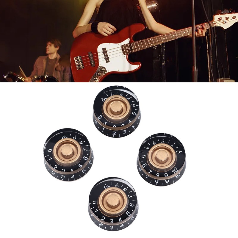4PCS Electric Guitar Bass Knobs Potentiometer Knob Caps for Volume