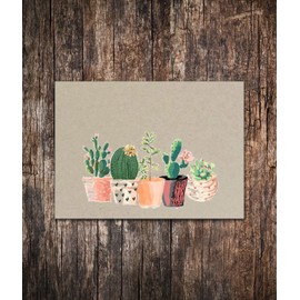 Cultural Bindings Potted Succulent Blank Note Cards Set of 10 Note Cards - Blank Note Cards - Succulent Stationary - Succulent Gifts, 4.25 x 5.5 in