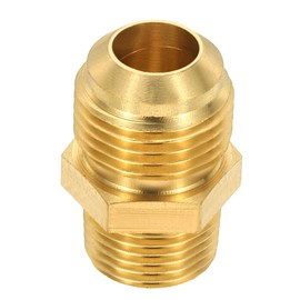 PATIKIL Brass Flare Coupling Fitting, 3/8" Male NPT x 1/2" Male Flare Thread Brass Pipe Fitting Connector Tubing Adapter Coupler Reducer for Propane, Fuel, Oil, Gas Systems