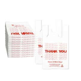 Bosphora Thank You Plastic Bags with Handles - White Shopping Bags for Retail, Grocery, Boutique, Bulk Pack by 1000PACK : 11.5X6.5x22