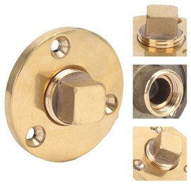 Aramox Marine Boat 2 Inch Drain with Brass Plug, Garboard Drain Plug Kit, Copper Drain Plug, Screw Type Hull Fittings for 1 Inch Diameter Hole Marine Boats Yacht Ship