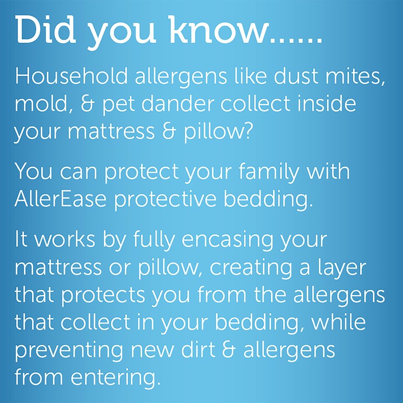 AllerEase Waterproof Mattress Protector- King Size Polyester Zip Allergy Protection