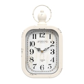 Menterry Small Retro Rectangle Wall Clock, White Antique Vintage Style, Battery Operated Silent Decor Wall Clocks for Farmhouse,Bedroom,Kitchen,Bathroom (11" H x 6.1" W)