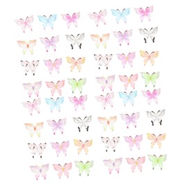 LALAFINA 60pcs Butterfly Nail Art Stickers Resin Decor for Manicures Realistic False Nail Decals Accessories for Fashionable Looks