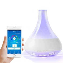 Difusor inalámbrico inteligente de aromaterapia de aceite esencial, compatible con Alexa y Google Home, aplicación de teléfono y control de voz, difusor ultrasónico grande, ajustes LED y temporizador
