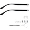 1 Pair TR90 Bright Black Glasses Replacement Arms Glasses Double
