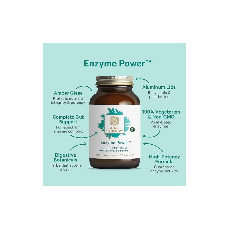 Pure Synergy Enzyme Power Digestive & Gut Health 90 Capsules
