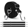 Newthinking 1M Adjustable Bungee Cords with Hooks, 4 Pack Black