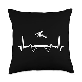 Trampolining fitness gymnastic Gymnast Cardiogram Trampoline Throw Pillow