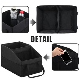 Honeydak Passenger Seat Organizer, Collapsible Car Storage for Console Front/back Seat with Multi-pockets Car Caddy Organizer Suv Truck for Kids Adults Accessories(Black,2 Compartments)