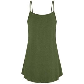 Loose Fitting Tops for Women, Viracy Ladies Spaghetti Strap Dress Swing Camisoles with Built in Bra Summer Dressy Sleeveless Tunic Tee Basic Office Cami Tank Shirts Army Green Xl st patricks day shirt