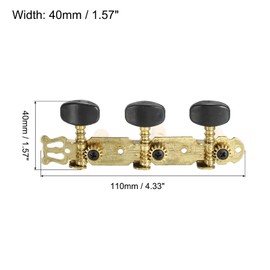 PATIKIL Acoustic Classical Guitar Machine Head Tuning Key Peg String Tuner Black Button 1 Set