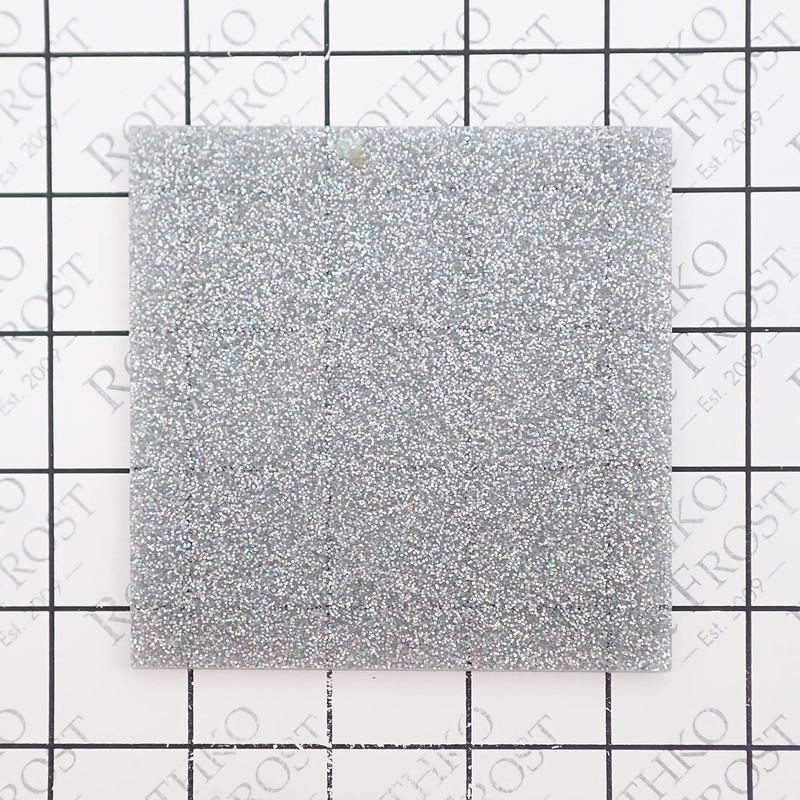 Incudo Silver Holographic Glitter Acrylic Sheet - 250x150x3mm
