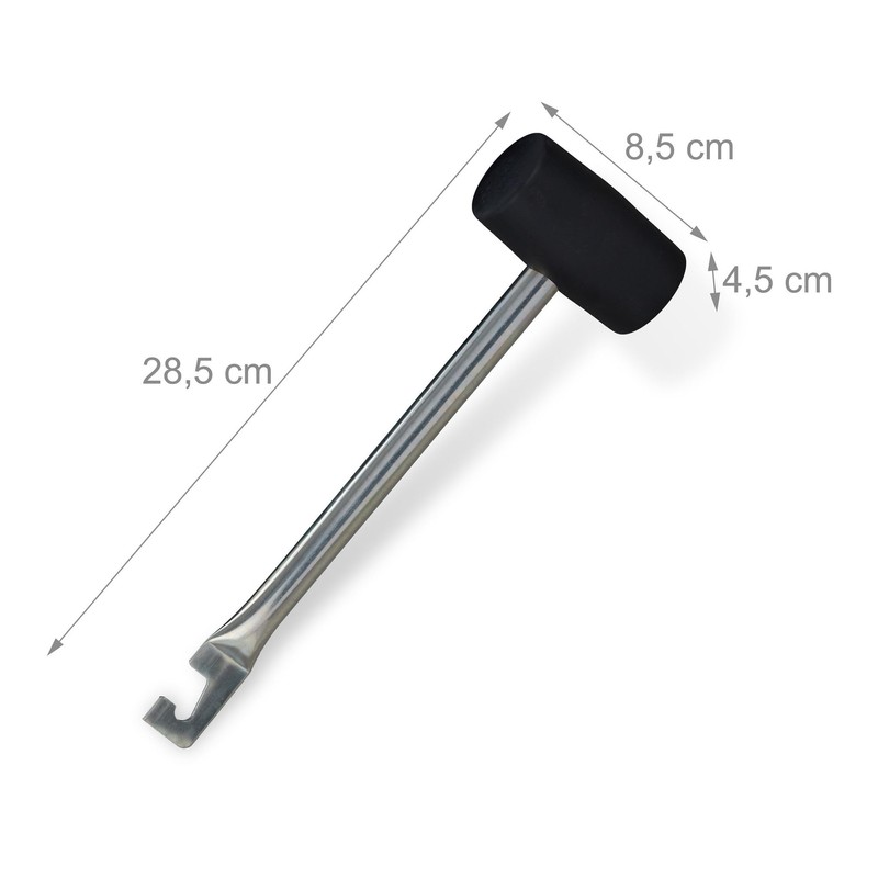 Rubber Mallet 2in1 Camping Peg Puller Hook 800g Tent Hammer