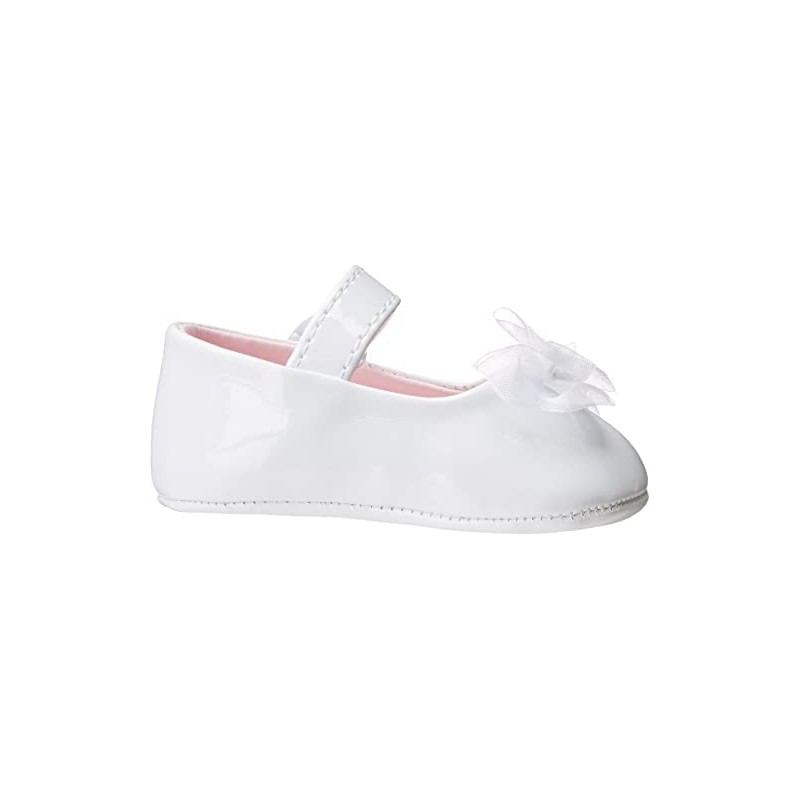 Baby Deer Patent SM with Bow Mary Jane (Infant), White,