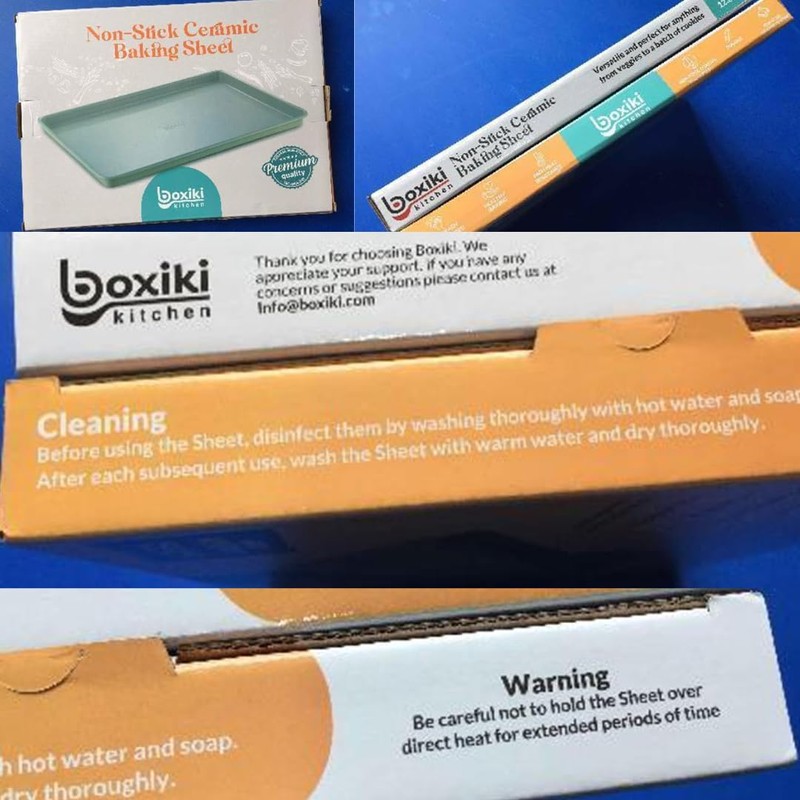 Boxiki Kitchen Non-Stick Ceramic Baking Sheet - Slick & Non-Toxic