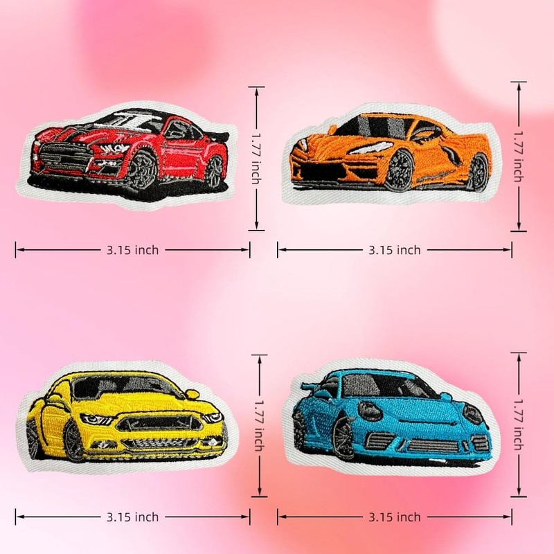 Colorful Racing Car Iron On Patch for Jackets Military Backpack