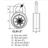 Premier Lock CL01 Wide Combination Padlock, 2-Inch, Stainless Steel