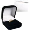 FindingKing 6 Black Flocked Square Ring Gift Boxes Jewelry Display