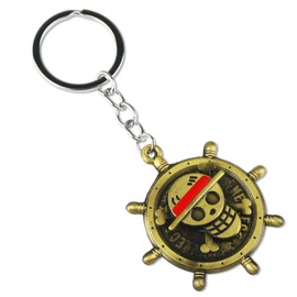 yumcute Anime Keychain Cartoon Kawaii Keyring for Children, Rotating Pirate Keyring for School Bag Pendant Bag Souvenir Gift, brown, Unit size