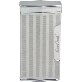 Ever Tech Quad Flame Cigar Torch Lighter with Cigar Punch Cutter Silver Color BX
