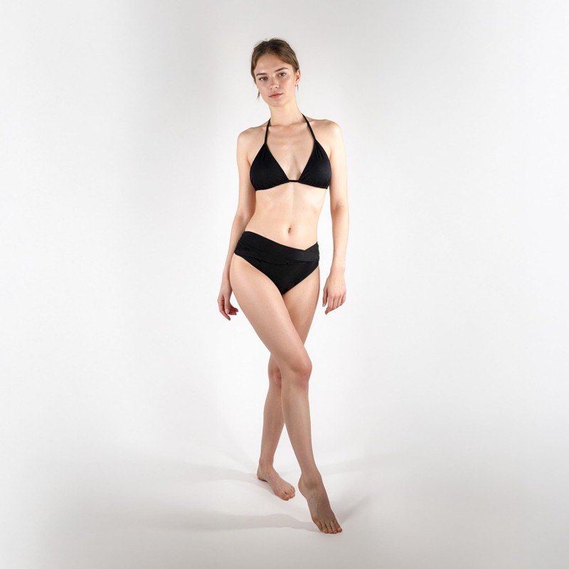 MYLILY Bikini Bottoms for Women Twist Front Bikini Bottoms Black