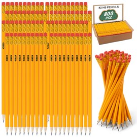 IKAYAS 800 Pack #2 HB Pencils Bulk Yellow Sharpened Pencils with Erasers for Kids, 2 Pre-sharpened pencils for classroom office Supplies, Writing, Drawing and Sketching (Wood-Cased)