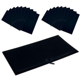 20-Pack Foam Cushion Flocked Jewelry Pads - Flat Full Size - Rings, Necklaces, Bracelets, Watches Presentation - Black by The Display Guys