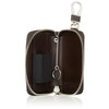 PRISM Premium Domestic Cow Leather Prismatic Embossed Round Zipper Keychain,