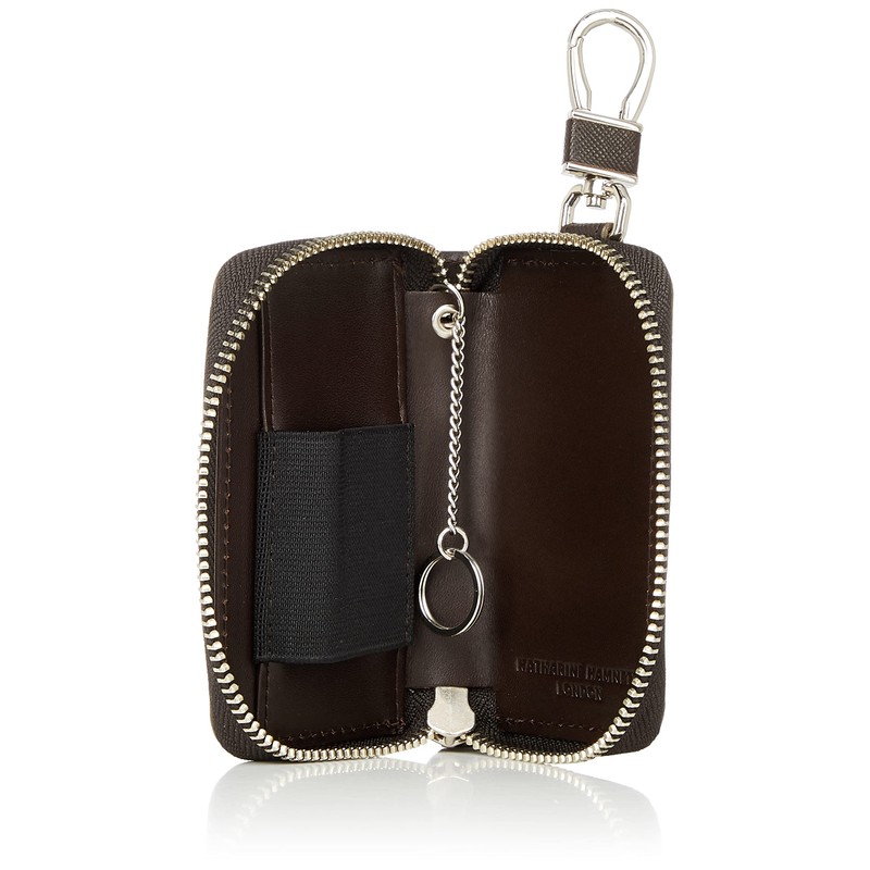 PRISM Premium Domestic Cow Leather Prismatic Embossed Round Zipper Keychain,