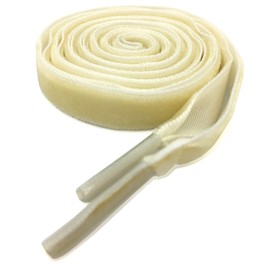 YJRVFINE Single Sided Velvet Shoelaces: 2 Pairs 55 Inch Beige Flat Velour hoe Laces for Women