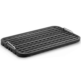 Cusimax Non-stick Perforated Grill Pan, Stove Top Grill Plate, Cast Aluminum Grill Plate for Electric Indoor Grills/Outdoor BBQ, Dishwasher Safe (14.96" x 8.66)