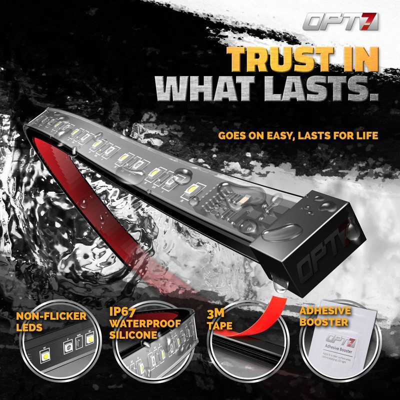 OPT7 Sidekick 78" Running Board Lights 2PCS LED Strips w/Amber