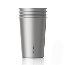 ZING TTI Titanium Pint Cup 300ml/10oz, Stackable Premium Metal Drinking Cups, Reusable Beer Juice Cup, Suitable for Home, Party, Camping, Outdoor, Indestructible (Small)
