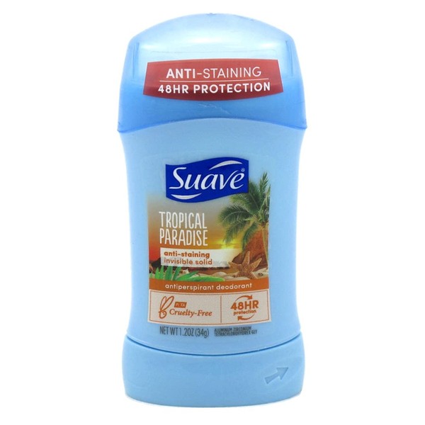 Suave Deodorant 48 Hour Tropical Paradise Invisible Solid 1.2 Ounce