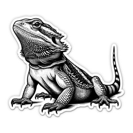 Bearded Dragon - 3" Vinyl Sticker - for Car Laptop Water Bottle Phone - Country Shape Travel Map Landmarks Decal