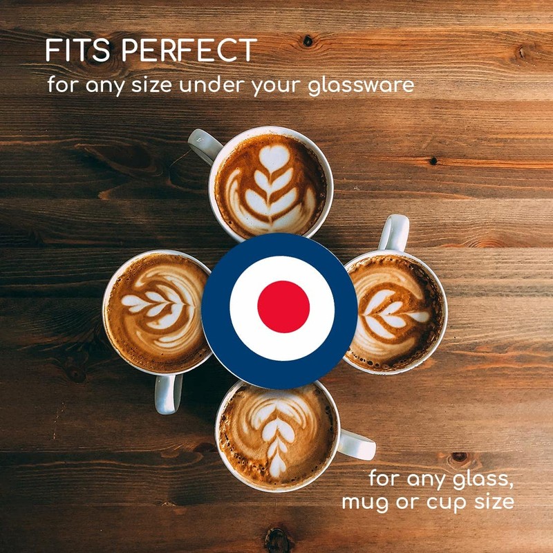 1 x Round Coaster - RAF Roundel Symbol Mod Retro